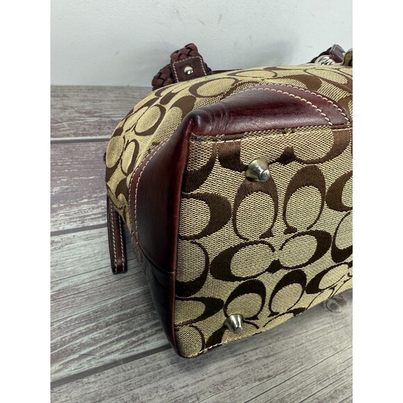 Vintage COACH Signature Jackie 3563 Hobo Shoulder Bag Canvas Leather Burgundy - Picture 17 of 17